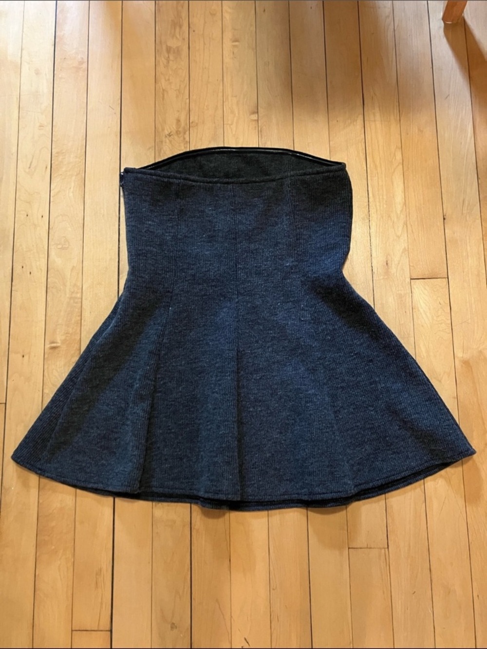 Anthropologie Moon River Knit Peplum Strapless Gray Top Matching Set Medium - Picture 5 of 9